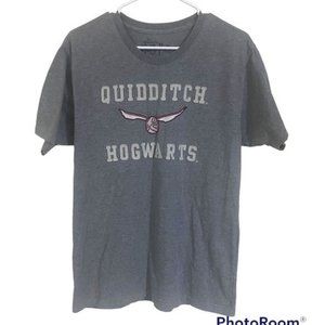 Harry Potter Quidditch Hogwarts Grey‎ Short Sleeve Tee Adult Medium Warner Bros